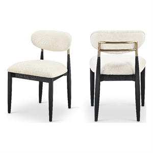 Bowery Hill Contemporary Cream Performance Fabric Dining Side Chair (Set of 2)