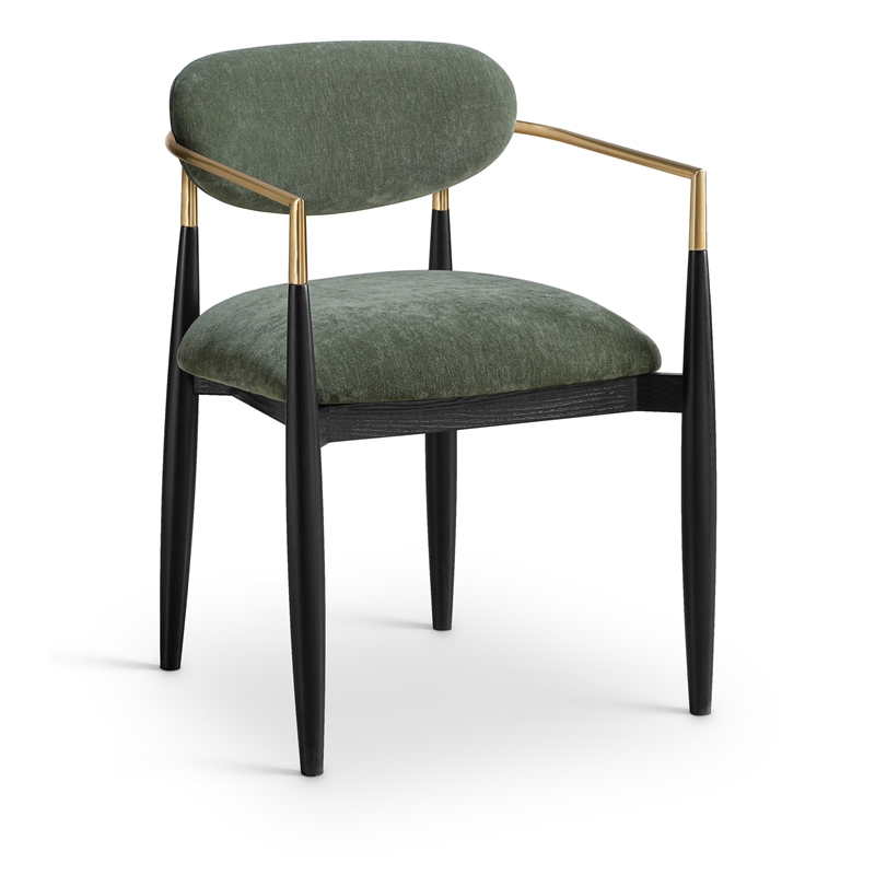 Bowery Hill Contemporary Olive Performance Fabric Dining Arm Chair (Set of 2)