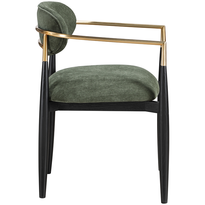 Bowery Hill Contemporary Olive Performance Fabric Dining Arm Chair (Set of 2)