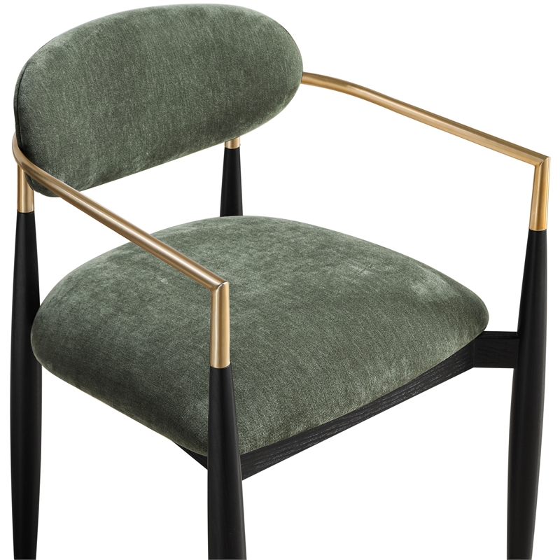 Bowery Hill Contemporary Olive Performance Fabric Dining Arm Chair (Set of 2)