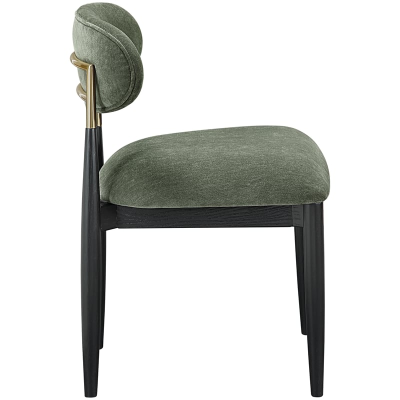 Bowery Hill Contemporary Olive Performance Fabric Dining Side Chair (Set of 2)
