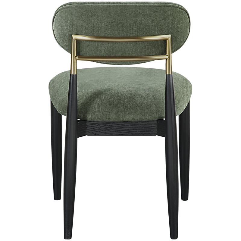Bowery Hill Contemporary Olive Performance Fabric Dining Side Chair (Set of 2)