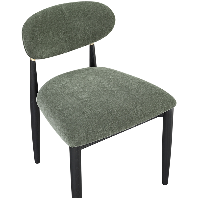 Bowery Hill Contemporary Olive Performance Fabric Dining Side Chair (Set of 2)