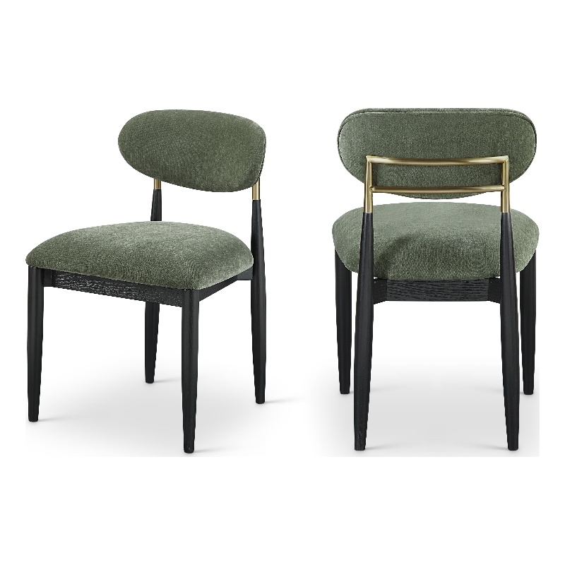 Bowery Hill Contemporary Olive Performance Fabric Dining Side Chair (Set of 2)