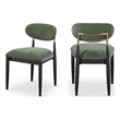 Bowery Hill Contemporary Olive Performance Fabric Dining Side Chair (Set of 2)