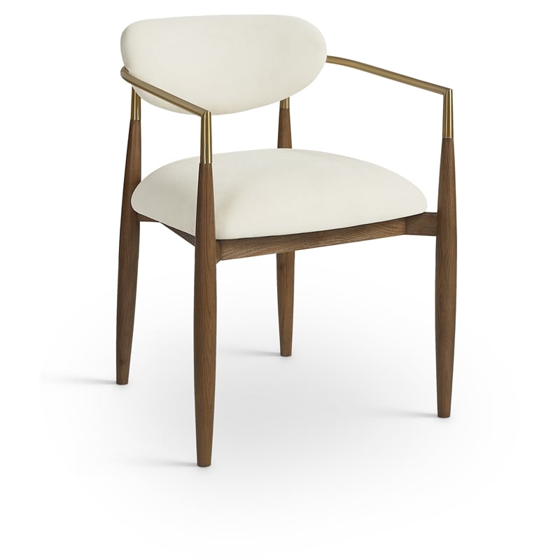 Bowery Hill Contemporary Beige Performance Fabric Dining Arm Chair (Set of 2)