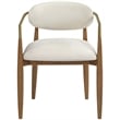Bowery Hill Contemporary Beige Performance Fabric Dining Arm Chair (Set of 2)