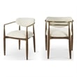 Bowery Hill Contemporary Beige Performance Fabric Dining Arm Chair (Set of 2)