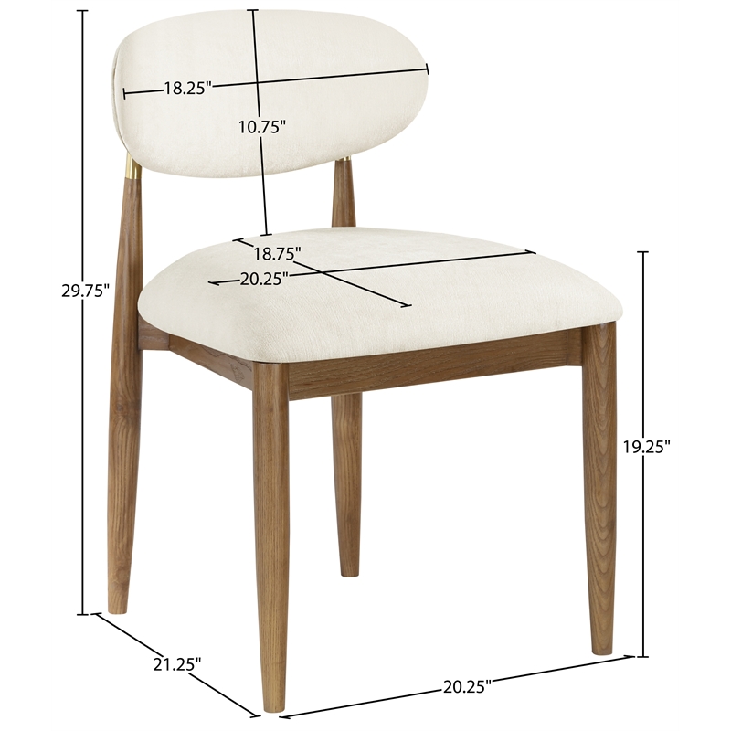 Bowery Hill Contemporary Beige Performance Fabric Dining Side Chair (Set of 2)