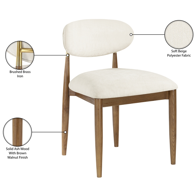 Bowery Hill Contemporary Beige Performance Fabric Dining Side Chair (Set of 2)