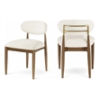 Bowery Hill Contemporary Beige Performance Fabric Dining Side Chair (Set of 2)