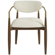 Bowery Hill Contemporary Cream Performance Fabric Dining Arm Chair (Set of 2)
