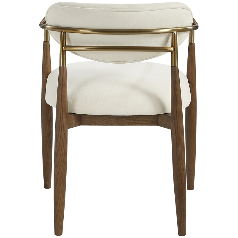 Bowery Hill Contemporary Cream Performance Fabric Dining Arm Chair (Set of 2)