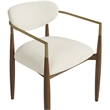 Bowery Hill Contemporary Cream Performance Fabric Dining Arm Chair (Set of 2)