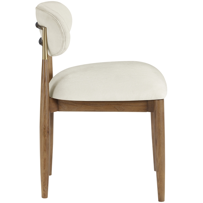 Bowery Hill Contemporary Cream Performance Fabric Dining Side Chair (Set of 2)