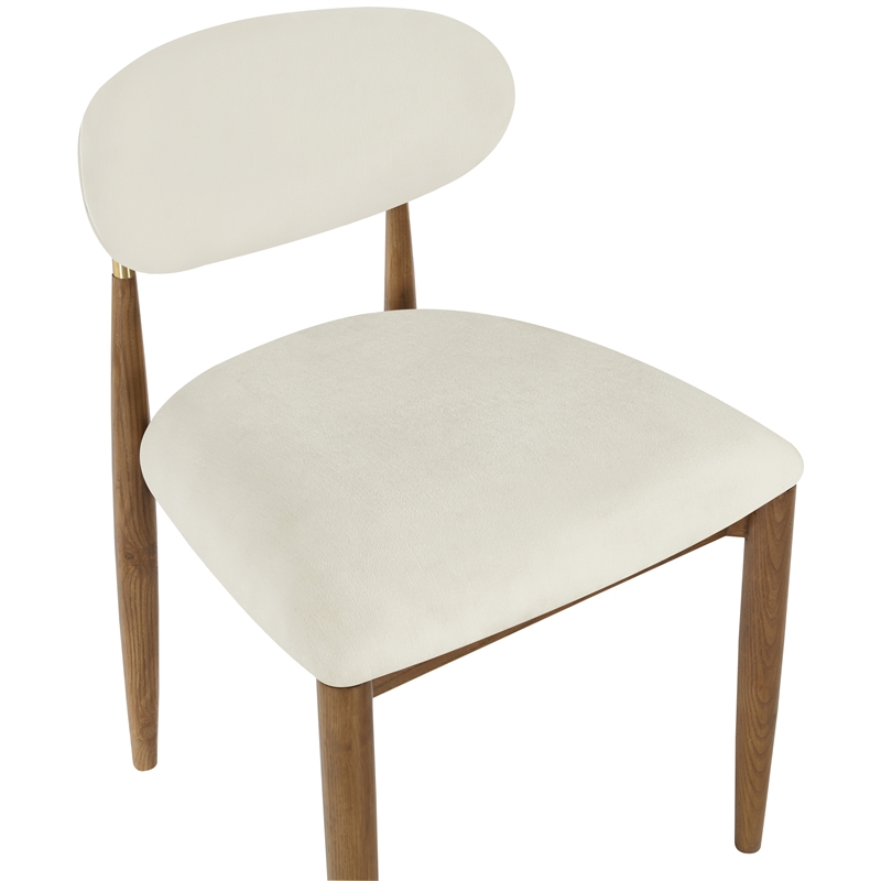 Bowery Hill Contemporary Cream Performance Fabric Dining Side Chair (Set of 2)