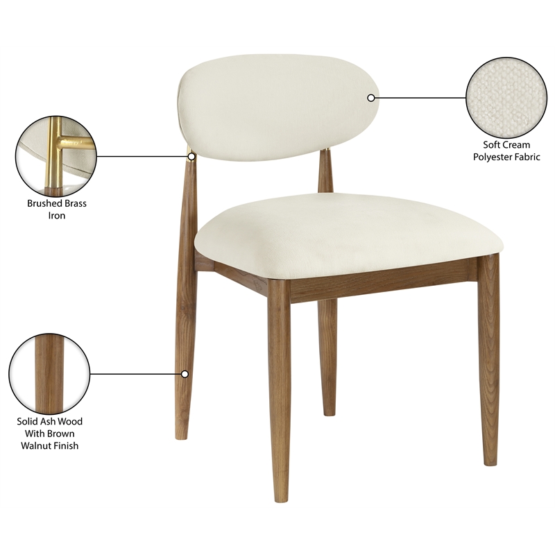 Bowery Hill Contemporary Cream Performance Fabric Dining Side Chair (Set of 2)