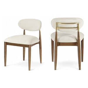 Bowery Hill Contemporary Cream Performance Fabric Dining Side Chair (Set of 2)