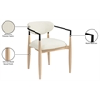 Bowery Hill Contemporary Cream Performance Fabric Dining Arm Chair (Set of 2)