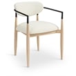 Bowery Hill Contemporary Cream Performance Fabric Dining Arm Chair (Set of 2)