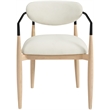 Bowery Hill Contemporary Cream Performance Fabric Dining Arm Chair (Set of 2)