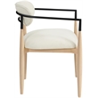 Bowery Hill Contemporary Cream Performance Fabric Dining Arm Chair (Set of 2)
