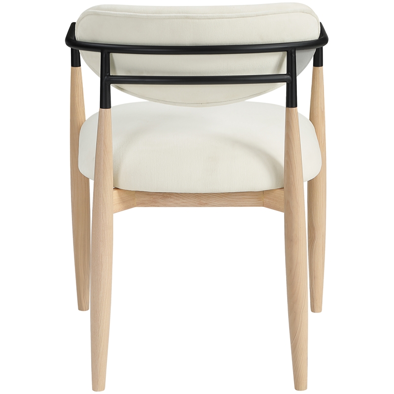 Bowery Hill Contemporary Cream Performance Fabric Dining Arm Chair (Set of 2)