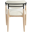 Bowery Hill Contemporary Cream Performance Fabric Dining Arm Chair (Set of 2)
