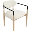 Bowery Hill Contemporary Cream Performance Fabric Dining Arm Chair (Set of 2)