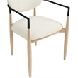Bowery Hill Contemporary Cream Performance Fabric Dining Arm Chair (Set of 2)