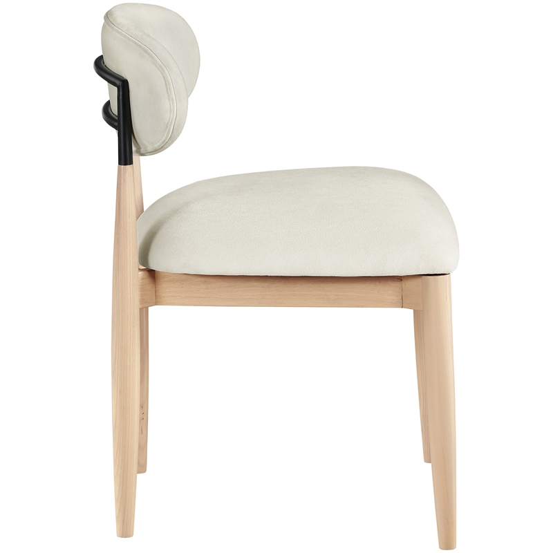Bowery Hill Contemporary Cream Performance Fabric Dining Side Chair (Set of 2)