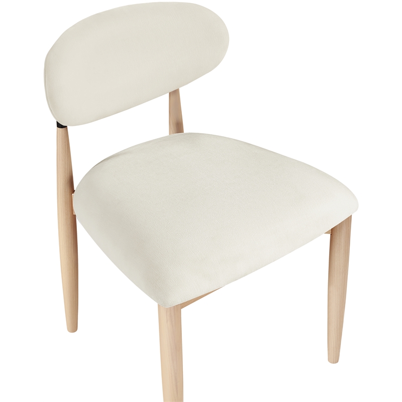 Bowery Hill Contemporary Cream Performance Fabric Dining Side Chair (Set of 2)