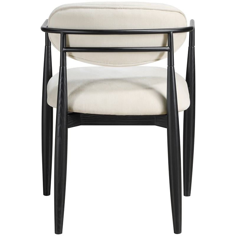 Bowery Hill Contemporary Beige Performance Fabric Dining Arm Chair (Set of 2)