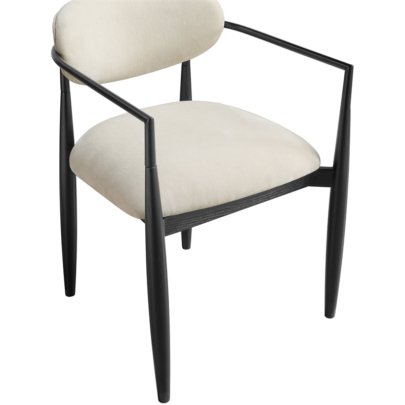 Bowery Hill Contemporary Beige Performance Fabric Dining Arm Chair (Set of 2)