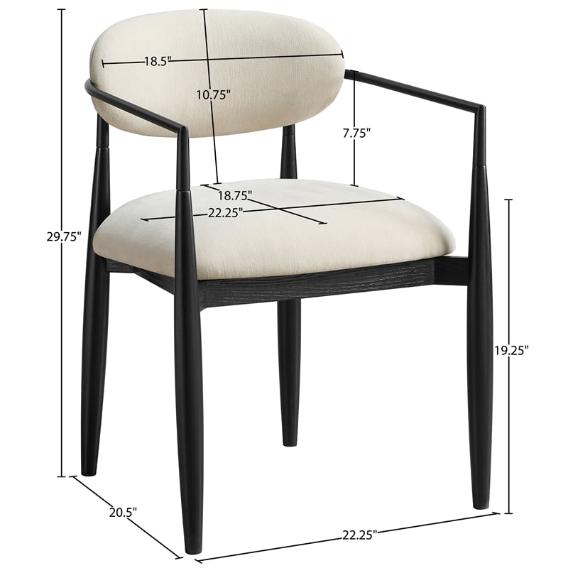 Bowery Hill Contemporary Beige Performance Fabric Dining Arm Chair (Set of 2)