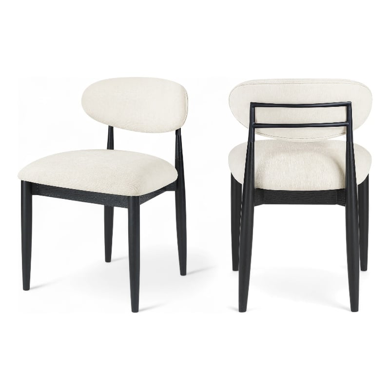 Bowery Hill Contemporary Beige Performance Fabric Dining Side Chair (Set of 2)