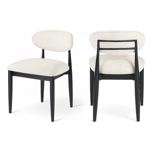 Bowery Hill Contemporary Beige Performance Fabric Dining Side Chair (Set of 2)