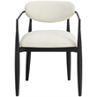 Bowery Hill Contemporary Cream Performance Fabric Dining Arm Chair (Set of 2)