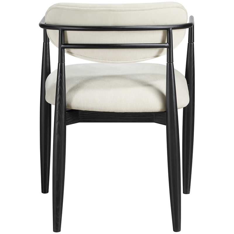 Bowery Hill Contemporary Cream Performance Fabric Dining Arm Chair (Set of 2)