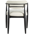 Bowery Hill Contemporary Cream Performance Fabric Dining Arm Chair (Set of 2)