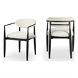 Bowery Hill Contemporary Cream Performance Fabric Dining Arm Chair (Set of 2)