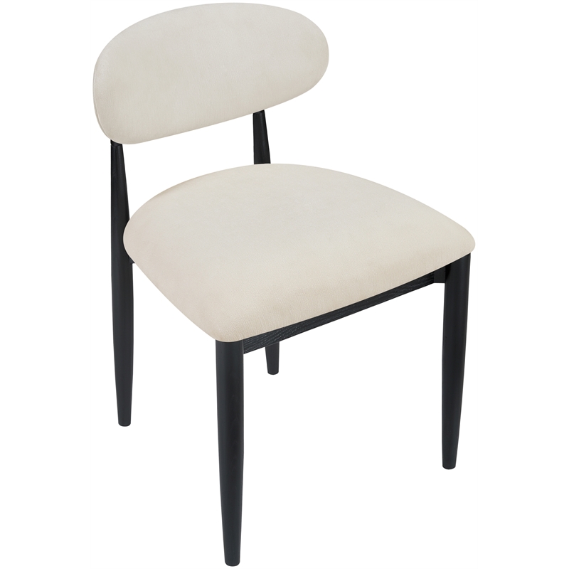 Bowery Hill Contemporary Cream Performance Fabric Dining Side Chair (Set of 2)