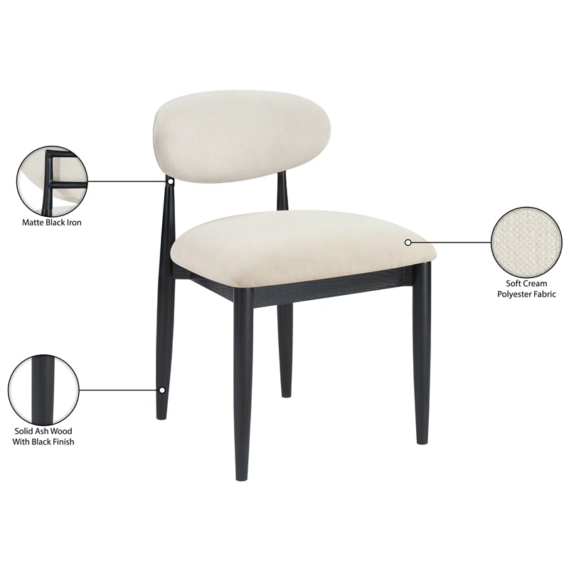 Bowery Hill Contemporary Cream Performance Fabric Dining Side Chair (Set of 2)