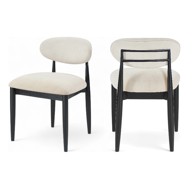 Bowery Hill Contemporary Cream Performance Fabric Dining Side Chair (Set of 2)
