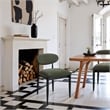 Bowery Hill Contemporary Olive Performance Fabric Dining Side Chair (Set of 2)