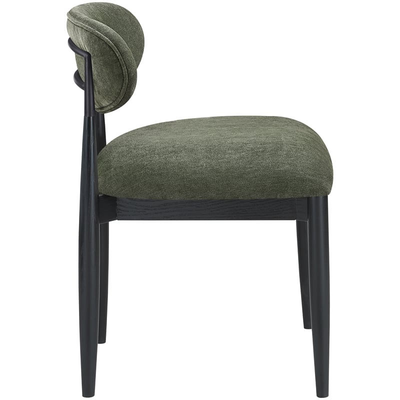 Bowery Hill Contemporary Olive Performance Fabric Dining Side Chair (Set of 2)