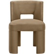 Bowery Hill Contemporary Beige Velvet Performance Fabric Dining Chair (Set of 2)