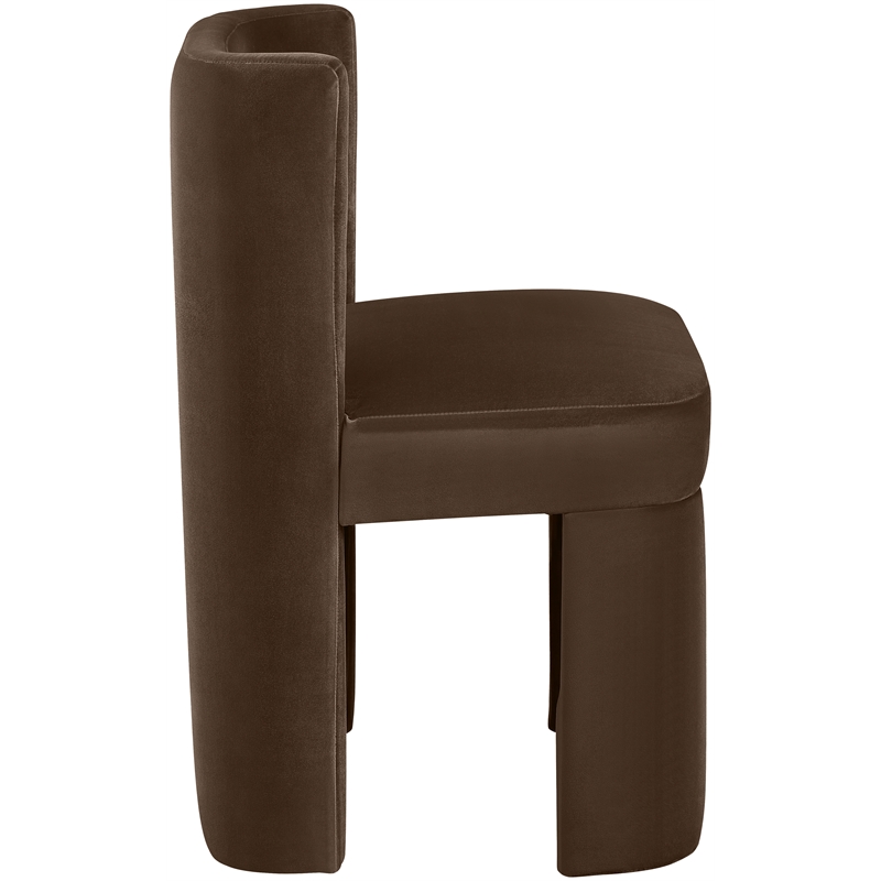 Bowery Hill Contemporary Brown Velvet Performance Fabric Dining Chair (Set of 2)