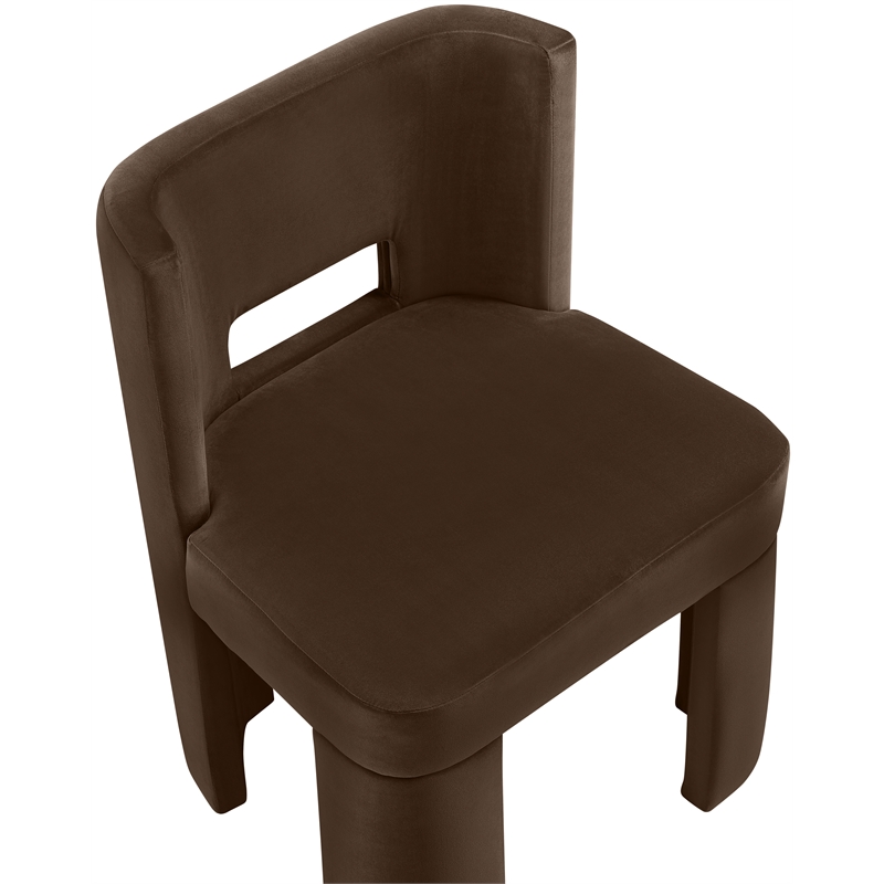 Bowery Hill Contemporary Brown Velvet Performance Fabric Dining Chair (Set of 2)