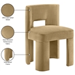 Bowery Hill Contemporary Camel Velvet Performance Fabric Dining Chair (Set of 2)